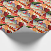 Rainbow Begonia flower waterverf originele kunst Cadeaupapier (Hoek)