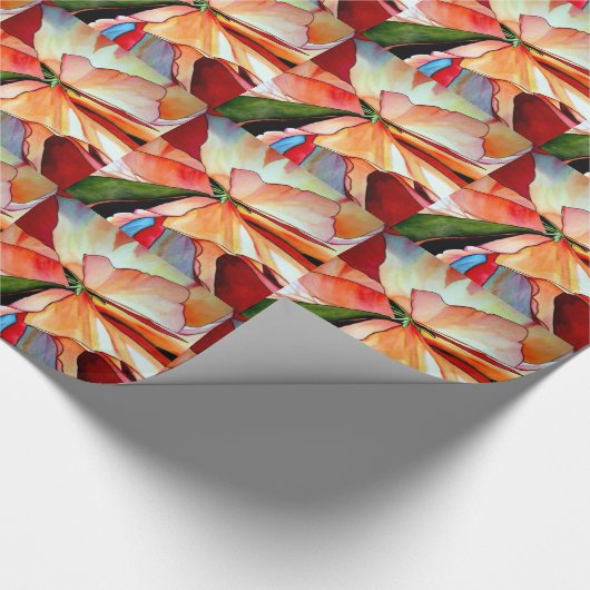 Rainbow Begonia flower waterverf originele kunst Cadeaupapier (Hoek)