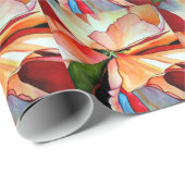 Rainbow Begonia flower waterverf originele kunst Cadeaupapier (Rol Hoek)