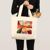 Rainbow Begonia flower waterverf originele kunst Grote Tote Bag (Voorkant (product))
