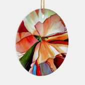 Rainbow Begonia flower waterverf originele kunst Keramisch Ornament (Rechts)