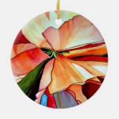Rainbow Begonia flower waterverf originele kunst Keramisch Ornament (Achterkant)