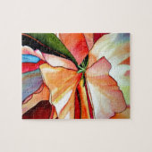 Rainbow Begonia flower waterverf originele kunst Legpuzzel (Horizontaal)