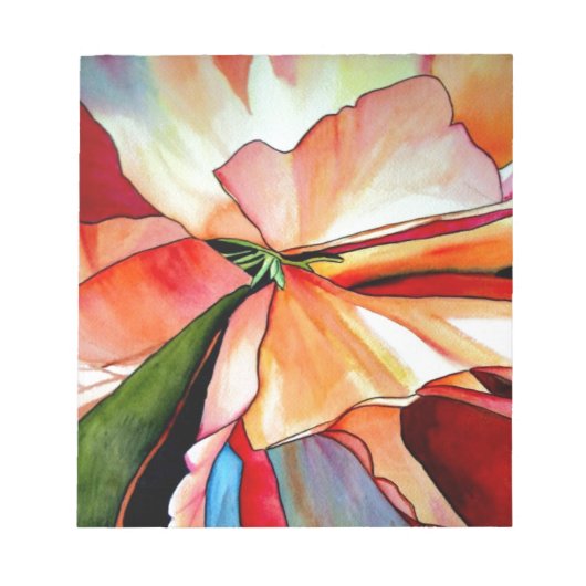 Rainbow Begonia flower waterverf originele kunst Notitieblok (Voorkant)