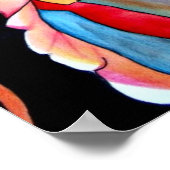 Rainbow Begonia flower waterverf originele kunst Poster (Hoek)