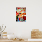 Rainbow Begonia flower waterverf originele kunst Poster (Keuken)