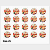 Rainbow Begonia flower waterverf originele kunst Ronde Sticker (Vel)