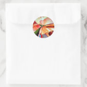 Rainbow Begonia flower waterverf originele kunst Ronde Sticker (Tas)