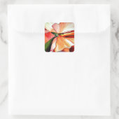 Rainbow Begonia flower waterverf originele kunst Vierkante Sticker (Tas)
