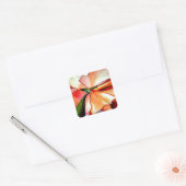 Rainbow Begonia flower waterverf originele kunst Vierkante Sticker (Envelop)
