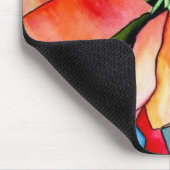 Rainbow begonia originele waterverf kunstbloem muismat (Hoek)