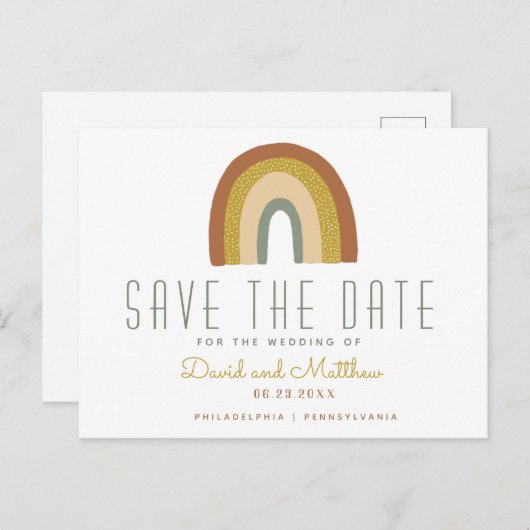 Rainbow behalve het briefkaart van de datumaankond (Voorkant / Achterkant)