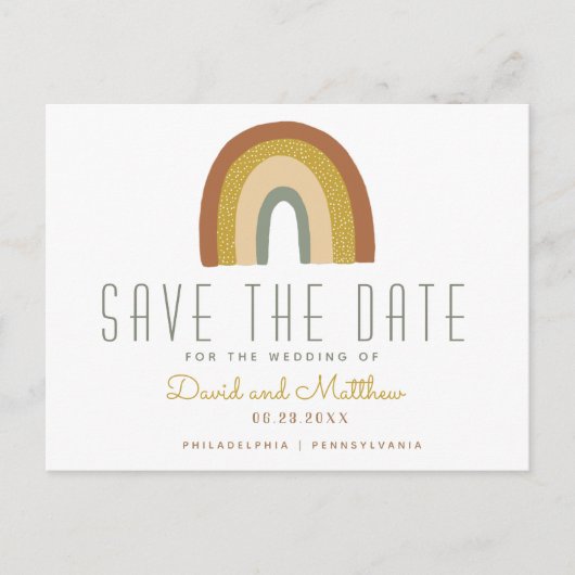 Rainbow behalve het briefkaart van de datumaankond (Voorkant)