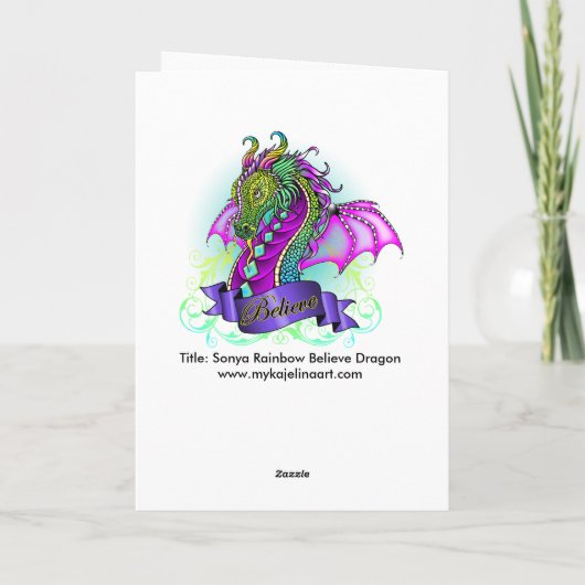 Rainbow Believe Dragon Art Card "Sonya" Kaart (Achterkant)