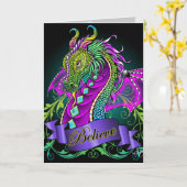 Rainbow Believe Dragon Art Card "Sonya" Kaart (Gele Bloem)