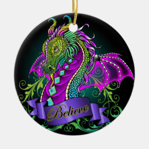Rainbow Believe Dragon Art Ornament "Sonya"