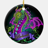 Rainbow Believe Dragon Art Ornament "Sonya" (Achterkant)