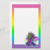 Rainbow Believe Dragon Art Stationery "Sonya" Briefpapier (Voorkant / Achterkant)