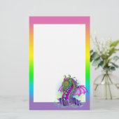 Rainbow Believe Dragon Art Stationery "Sonya" Briefpapier (Staand voorkant)