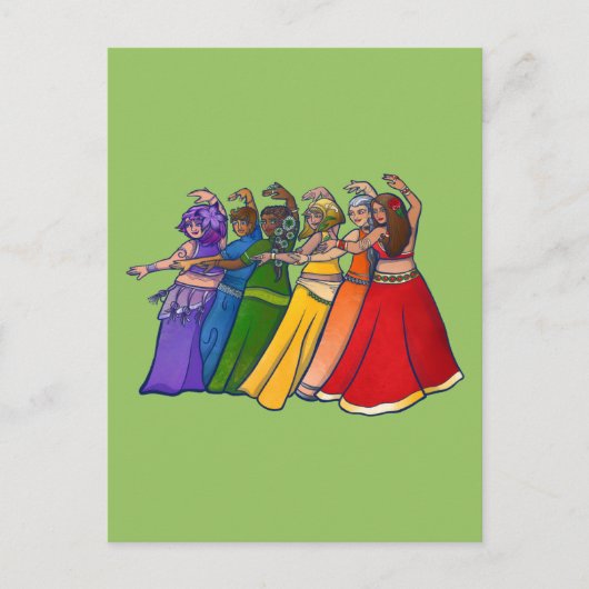 Rainbow Belly Dancer Art Belly Dance Briefkaart (Voorkant)