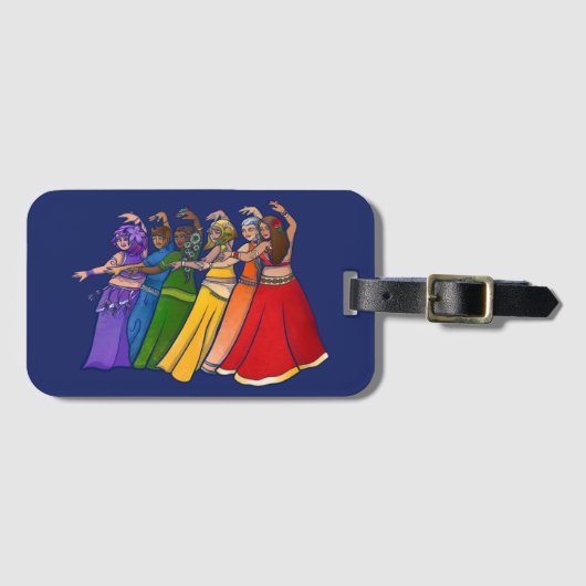 Rainbow Belly Dancer Art Belly Dance Troupe Bagagelabel (Voorkant (horizontaal))