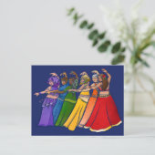 Rainbow Belly Dancer Art Belly Dance Troupe Briefkaart (Staand voorkant)