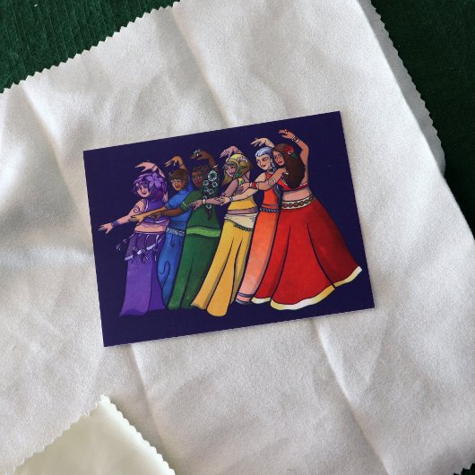 Rainbow Belly Dancer Art Belly Dance Troupe Briefkaart