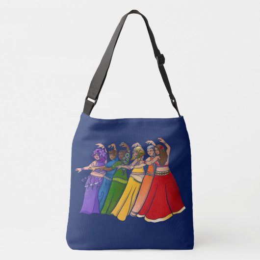 Rainbow Belly Dancer Art Belly Dance Troupe Crossbody Tas (Achterkant)