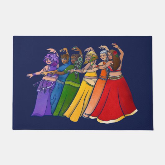 Rainbow Belly Dancer Art Belly Dance Troupe Deurmat (Voorkant)