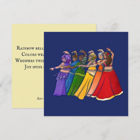 Rainbow Belly Dancer Art Belly Dance Troupe Feestdagenkaart (Voorkant / Achterkant)