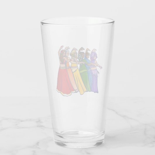 Rainbow Belly Dancer Art Belly Dance Troupe Glas (Achterkant)