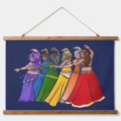 Rainbow Belly Dancer Art Belly Dance Troupe Hangend Wandkleed (Voorkant)