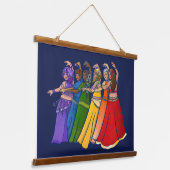 Rainbow Belly Dancer Art Belly Dance Troupe Hangend Wandkleed (Gebogen)