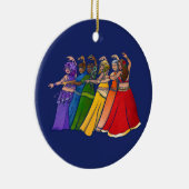 Rainbow Belly Dancer Art Belly Dance Troupe Keramisch Ornament (Rechts)
