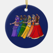 Rainbow Belly Dancer Art Belly Dance Troupe Keramisch Ornament (Voorkant)