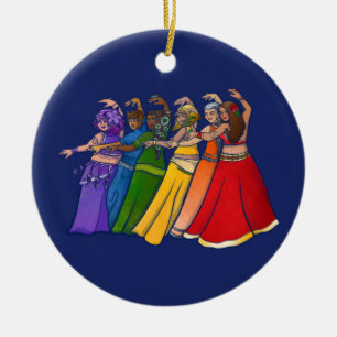 Rainbow Belly Dancer Art Belly Dance Troupe Keramisch Ornament