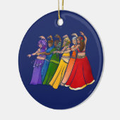 Rainbow Belly Dancer Art Belly Dance Troupe Keramisch Ornament (Links)