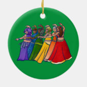 Rainbow Belly Dancer Art Belly Dance Troupe Keramisch Ornament (Achterkant)