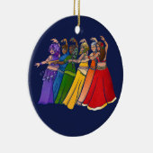Rainbow Belly Dancer Art Belly Dance Troupe Keramisch Ornament (Rechts)