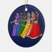Rainbow Belly Dancer Art Belly Dance Troupe Keramisch Ornament (Links)