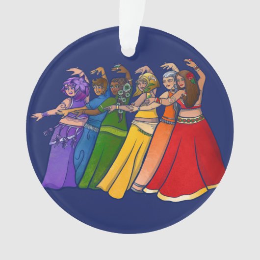 Rainbow Belly Dancer Art Belly Dance Troupe Ornament (voorkant)