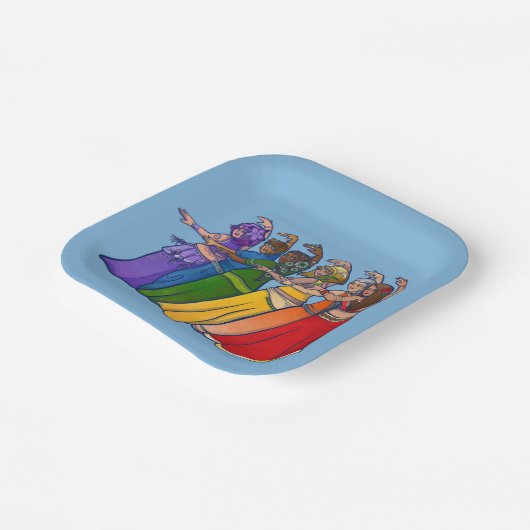 Rainbow Belly Dancer Art Belly Dance Troupe Papieren Bordje (Gebogen)