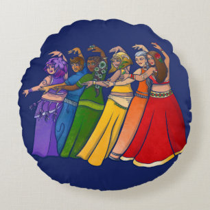 Rainbow Belly Dancer Art Belly Dance Troupe Rond Kussen