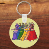 Rainbow Belly Dancer Art Belly Dance Troupe Sleutelhanger (Voorkant)
