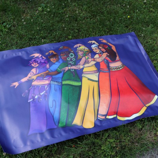 Rainbow Belly Dancer Art Belly Dance Troupe Spandoek