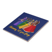 Rainbow Belly Dancer Art Belly Dance Troupe Tegeltje (Zijkant)
