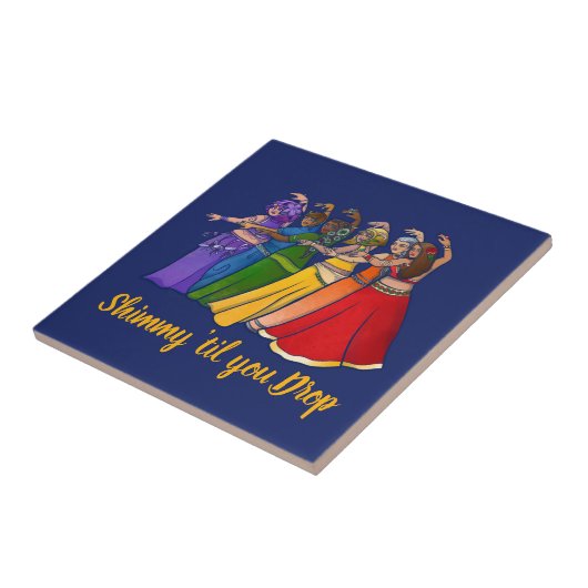 Rainbow Belly Dancer Art Belly Dance Troupe Tegeltje (Zijkant)