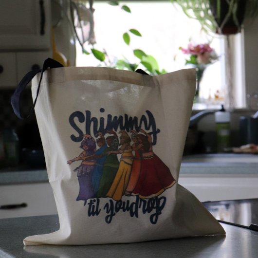 Rainbow Belly Dancer Art Belly Dance Troupe Tote Bag