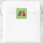 Rainbow Belly Dancer Art Belly Dance Vierkante Sticker (Tas)
