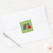 Rainbow Belly Dancer Art Belly Dance Vierkante Sticker (Envelop)
